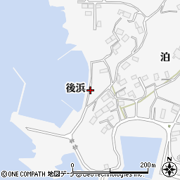 岩手県陸前高田市広田町後浜周辺の地図