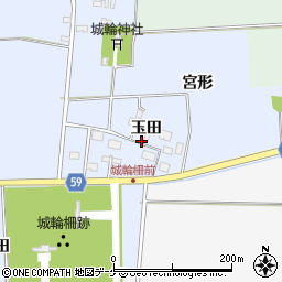 山形県酒田市城輪（玉田）周辺の地図