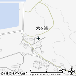 岩手県陸前高田市広田町六ヶ浦周辺の地図