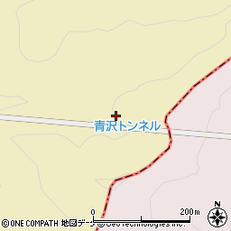 青沢トンネル周辺の地図