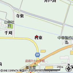 山形県酒田市大豊田村東周辺の地図