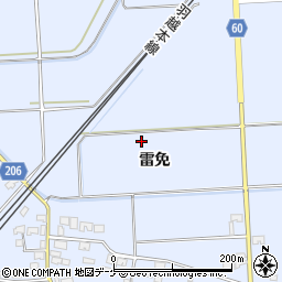 山形県酒田市本楯（雷免）周辺の地図