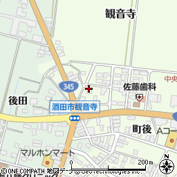 山形県酒田市観音寺町後12周辺の地図