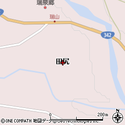岩手県一関市厳美町田尻周辺の地図
