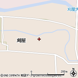 山形県酒田市刈屋東村32周辺の地図