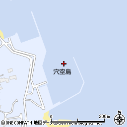 穴空島周辺の地図