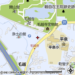 毛越寺駐車場公衆トイレ周辺の地図