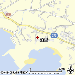 岩手県大船渡市末崎町泊里周辺の地図