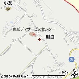 岩手県陸前高田市小友町（財当）周辺の地図
