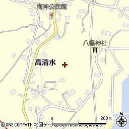 岩手県大船渡市末崎町高清水周辺の地図