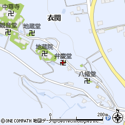 弁慶堂周辺の地図