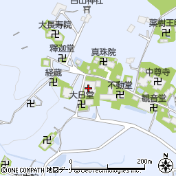 中尊寺讃衡蔵周辺の地図