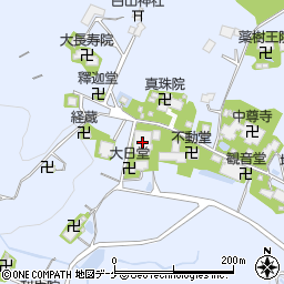 中尊寺讃衡蔵周辺の地図