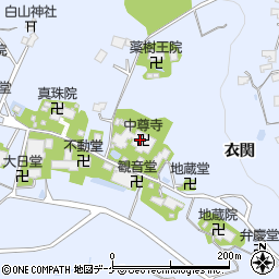 中尊寺周辺の地図