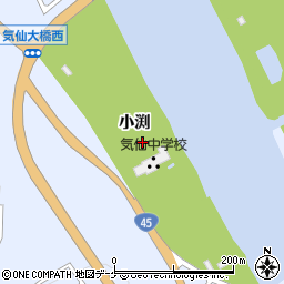 岩手県陸前高田市気仙町小渕周辺の地図