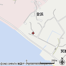 岩手県陸前高田市小友町（金浜）周辺の地図