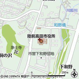 陸前高田市役所周辺の地図
