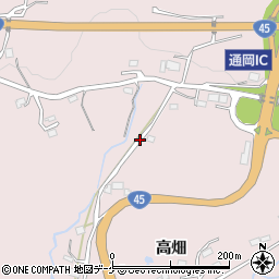 岩手県陸前高田市米崎町高畑周辺の地図