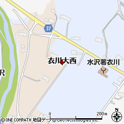 岩手県奥州市衣川大西周辺の地図