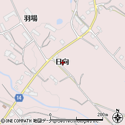 岩手県奥州市前沢生母日向周辺の地図