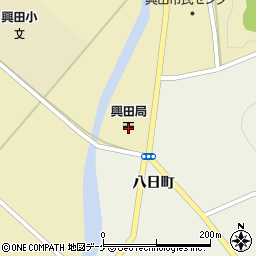 興田郵便局周辺の地図