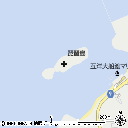 岩手県大船渡市赤崎町（琵琶島）周辺の地図