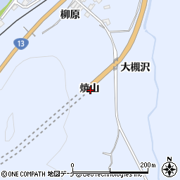 秋田県湯沢市下院内焼山周辺の地図