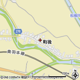 秋田県湯沢市上院内町後177周辺の地図