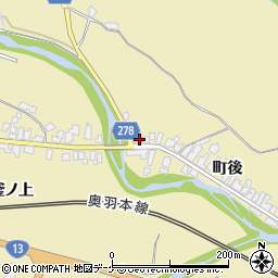 秋田県湯沢市上院内町後170周辺の地図