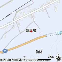 秋田県湯沢市下院内新馬場周辺の地図