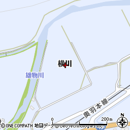 秋田県湯沢市下院内横川周辺の地図