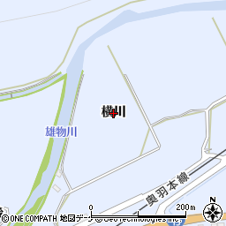 秋田県湯沢市下院内（横川）周辺の地図