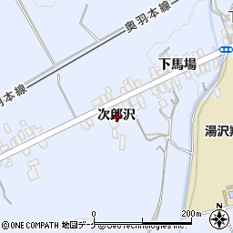 秋田県湯沢市下院内次郎沢周辺の地図