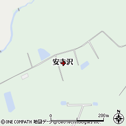 岩手県奥州市前沢安寺沢周辺の地図