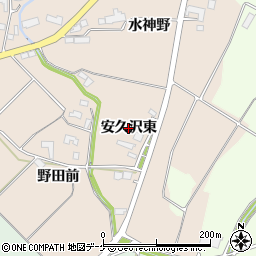 岩手県奥州市前沢古城（安久沢東）周辺の地図