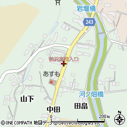 前沢高校入口周辺の地図
