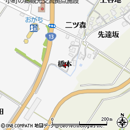 秋田県湯沢市小野橋本周辺の地図