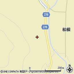 秋田県湯沢市上院内松根周辺の地図