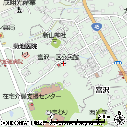 富沢一区公民館周辺の地図