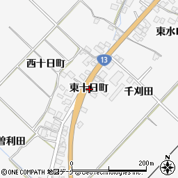 秋田県湯沢市小野東十日町周辺の地図