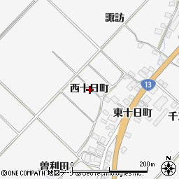 秋田県湯沢市小野西十日町周辺の地図