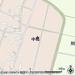 岩手県奥州市前沢古城（中島）周辺の地図