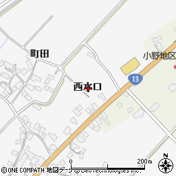 秋田県湯沢市小野西水口周辺の地図