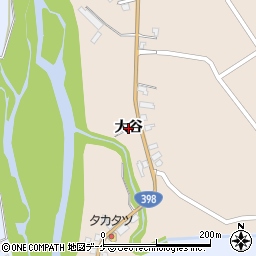 秋田県湯沢市稲庭町（大谷）周辺の地図