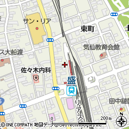 岩手県大船渡市盛町周辺の地図