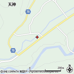 秋田県由利本荘市鳥海町上笹子（天神）周辺の地図