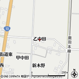 秋田県湯沢市相川（乙中田）周辺の地図