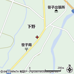 秋田県由利本荘市鳥海町上笹子下野110周辺の地図