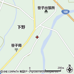 秋田県由利本荘市鳥海町上笹子下野101周辺の地図