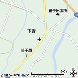 秋田県由利本荘市鳥海町上笹子下野109周辺の地図